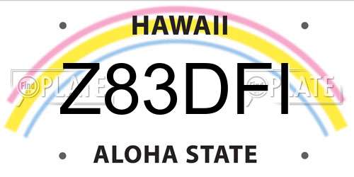Z83DFI Hawaii License Plate