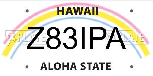 Z83IPA Hawaii License Plate