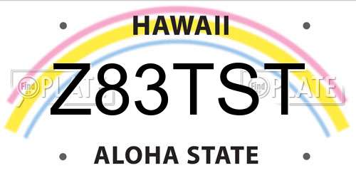 Z83TST Hawaii License Plate