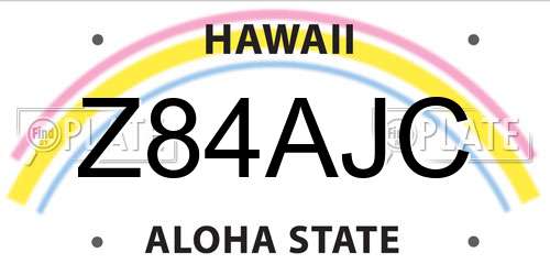Z84AJC Hawaii License Plate