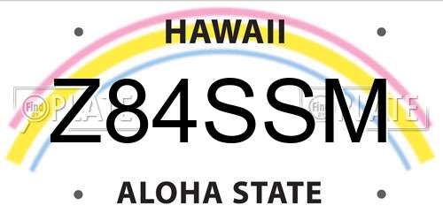 Z84SSM Hawaii License Plate
