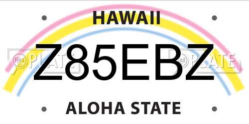 Z85EBZ Hawaii License Plate