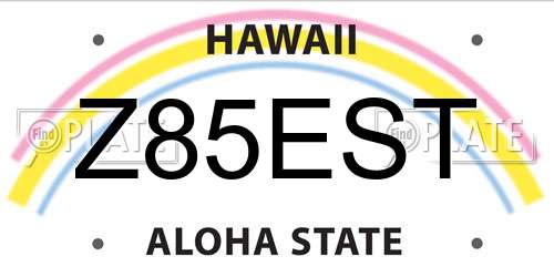 Z85EST Hawaii License Plate