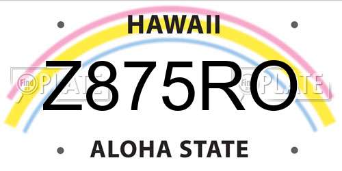Z875RO Hawaii License Plate