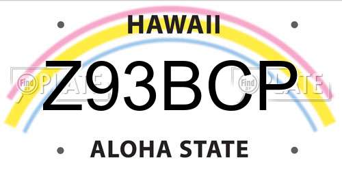 Z93BCP Hawaii License Plate