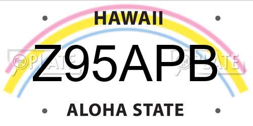 Z95APB Hawaii License Plate