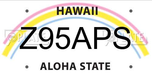Z95APS Hawaii License Plate