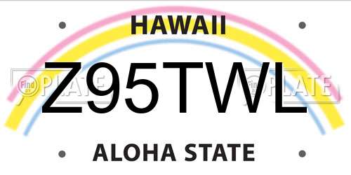 Z95TWL Hawaii License Plate