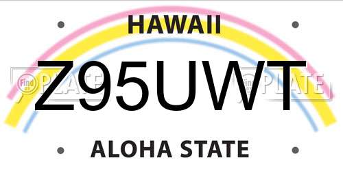 Z95UWT Hawaii License Plate