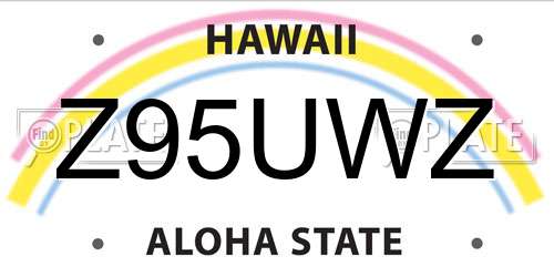 Z95UWZ Hawaii License Plate