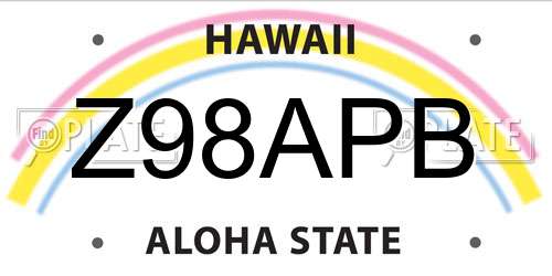 Z98APB Hawaii License Plate