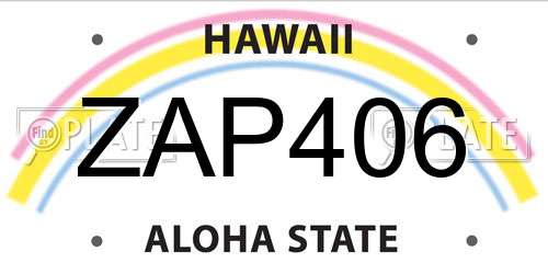 ZAP406 Hawaii License Plate