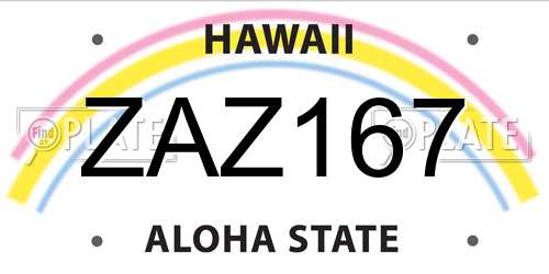ZAZ167 Hawaii License Plate