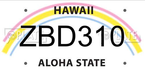 ZBD310 Hawaii License Plate