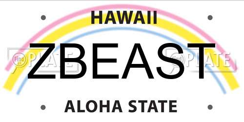 ZBEAST Hawaii License Plate