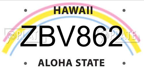 ZBV862 Hawaii License Plate