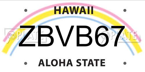 ZBVB67 Hawaii License Plate