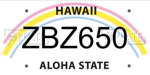 ZBZ650 Hawaii License Plate