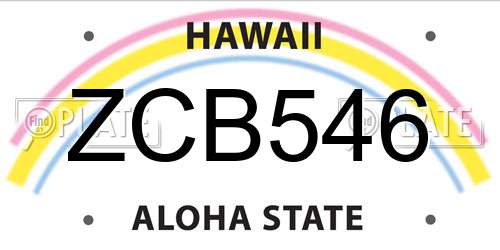 ZCB546 Hawaii License Plate