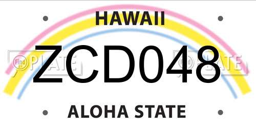ZCD048 Hawaii License Plate