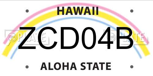 ZCD04B Hawaii License Plate