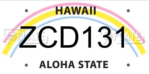 ZCD131 Hawaii License Plate