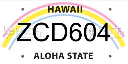 ZCD604 Hawaii License Plate