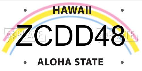 ZCDD48 Hawaii License Plate