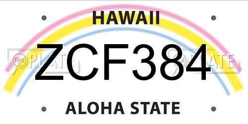 ZCF384 Hawaii License Plate