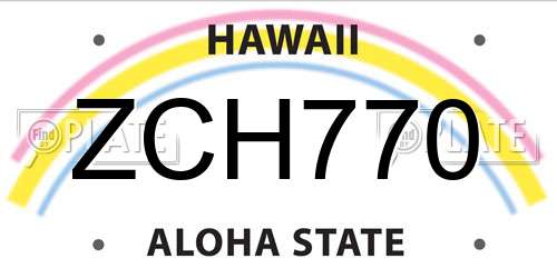 ZCH770 Hawaii License Plate