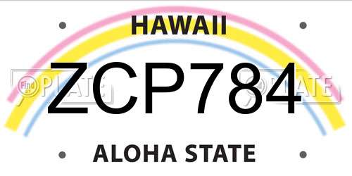 ZCP784 Hawaii License Plate