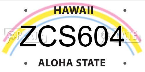ZCS604 Hawaii License Plate