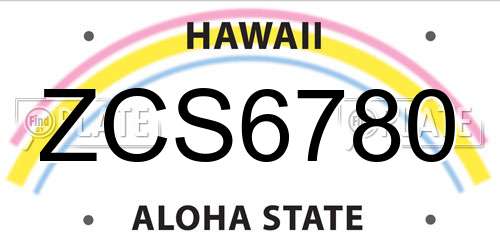ZCS6780 Hawaii License Plate