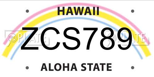 ZCS789 Hawaii License Plate