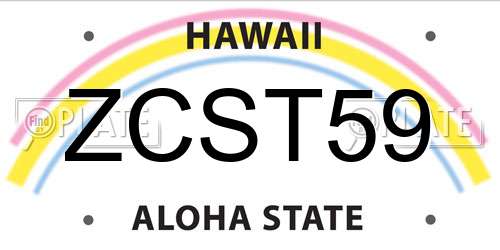 ZCST59 Hawaii License Plate