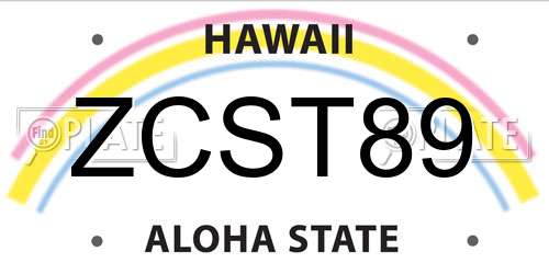 ZCST89 Hawaii License Plate