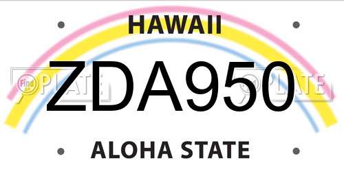 ZDA950 Hawaii License Plate