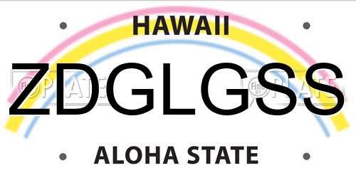 ZDGLGSS Hawaii License Plate