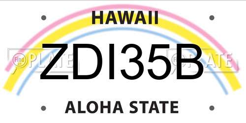 ZDI35B Hawaii License Plate