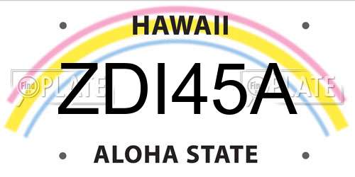 ZDI45A Hawaii License Plate