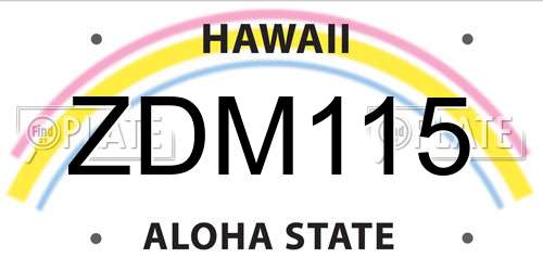 ZDM115 Hawaii License Plate