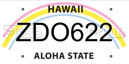 ZDO622 Hawaii License Plate