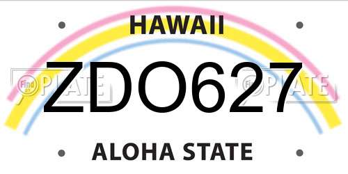 ZDO627 Hawaii License Plate