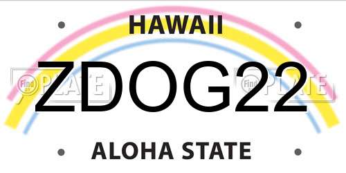 ZDOG22 Hawaii License Plate