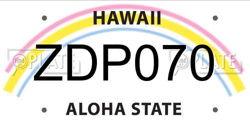 ZDP070 Hawaii License Plate