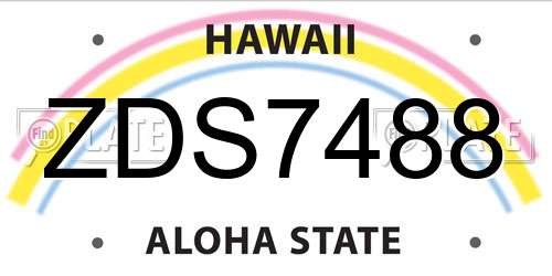 ZDS7488 Hawaii License Plate