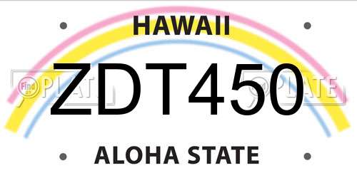 ZDT450 Hawaii License Plate