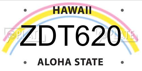 ZDT620 Hawaii License Plate
