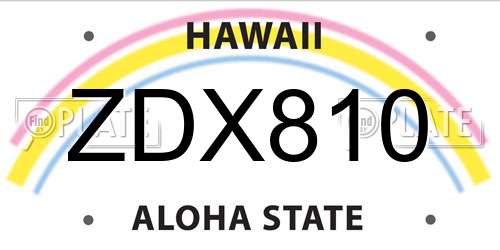 ZDX810 Hawaii License Plate