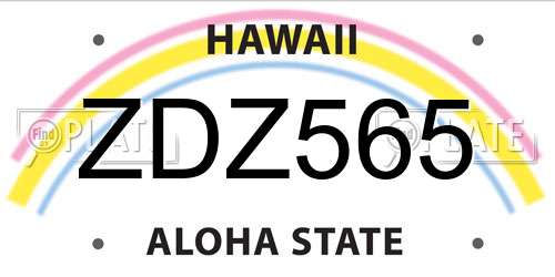 ZDZ565 Hawaii License Plate